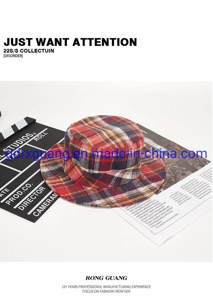 Custom Printed Designer Logo 100% Cotton Black Summer Bucket Hat