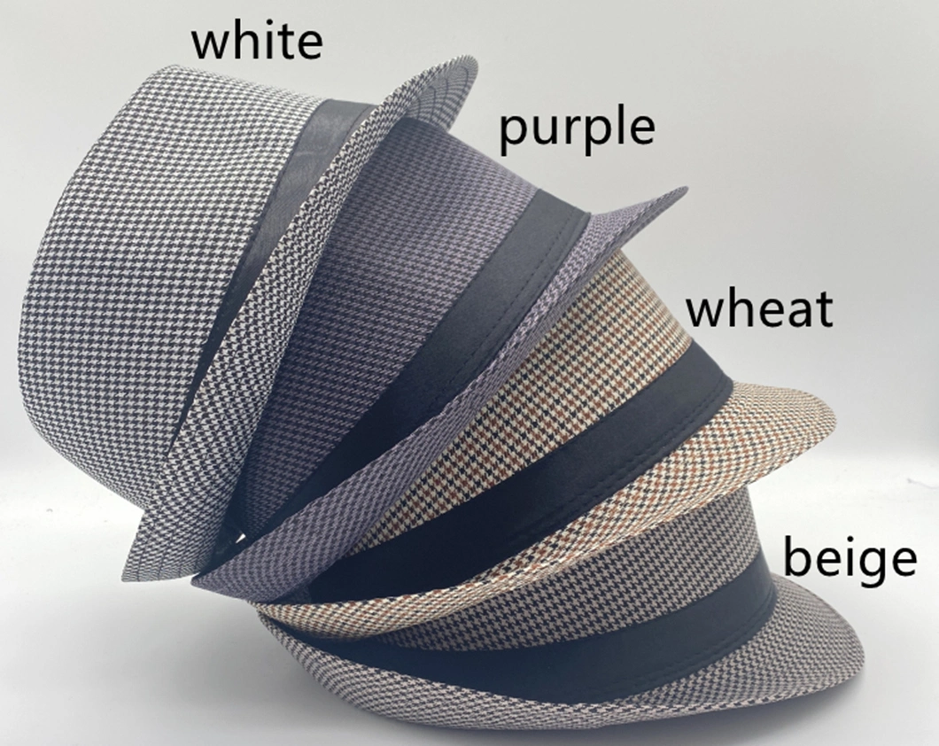 Unisex Checked Striped Fashion Cotton Custom Men Fedora Hats