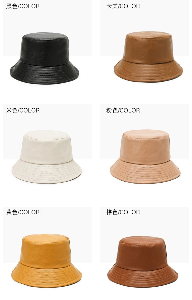 Wholesale Fashion Reversible Bucket Hat PU Hat Waterproof Fishermen Hat