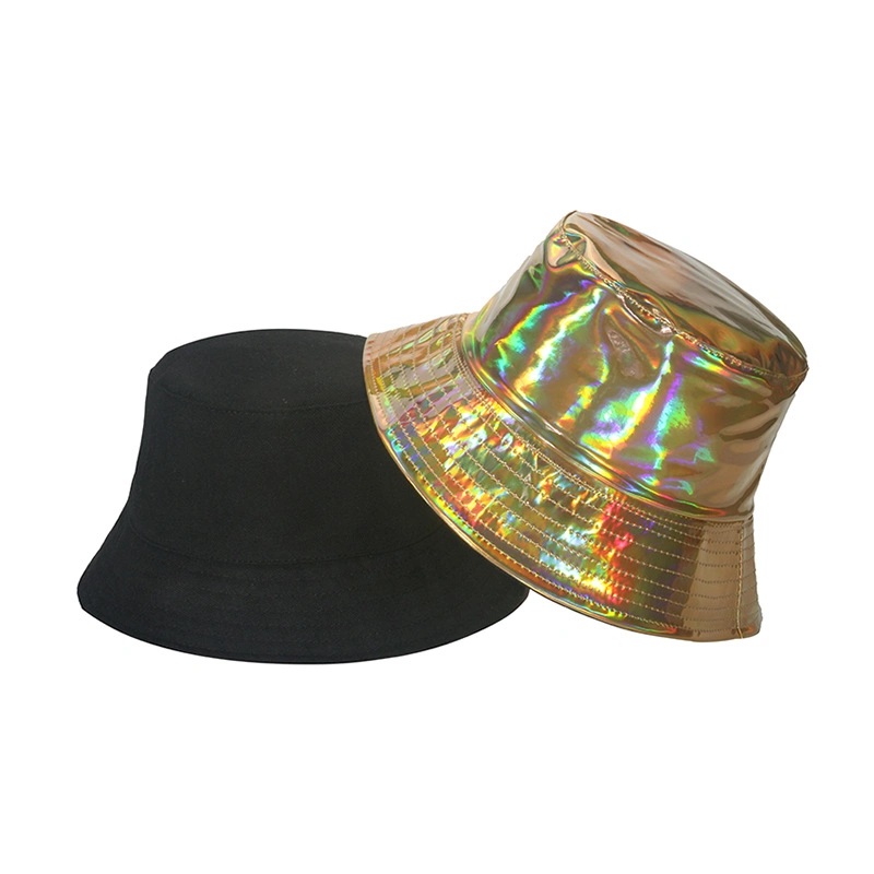 Character Custom Plain Color Blank PU Reflective Adults Reversible Outdoor Sports Bucket Hat