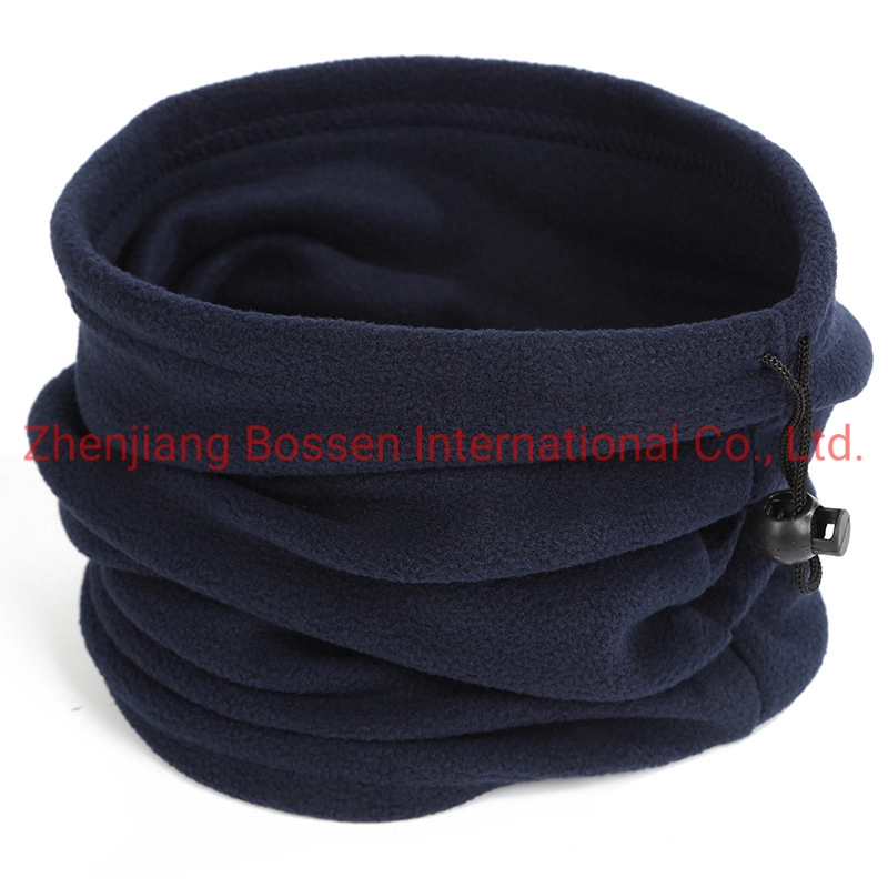 OEM Customized Logo Embroidered Navy Blue Warm Snowboard Winter Polar Fleece Tube Neck Warmer