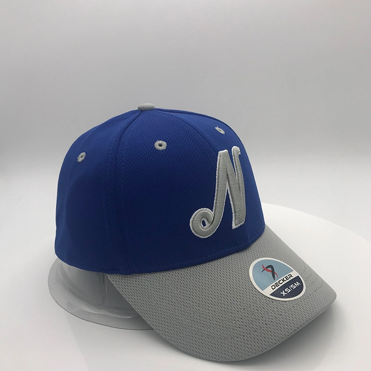 Custom Embroidered 3D Logo Closed Back Flex Fitted Hat 100% Cool Polyester Mesh Sport Trucker Baseball Cap Hat