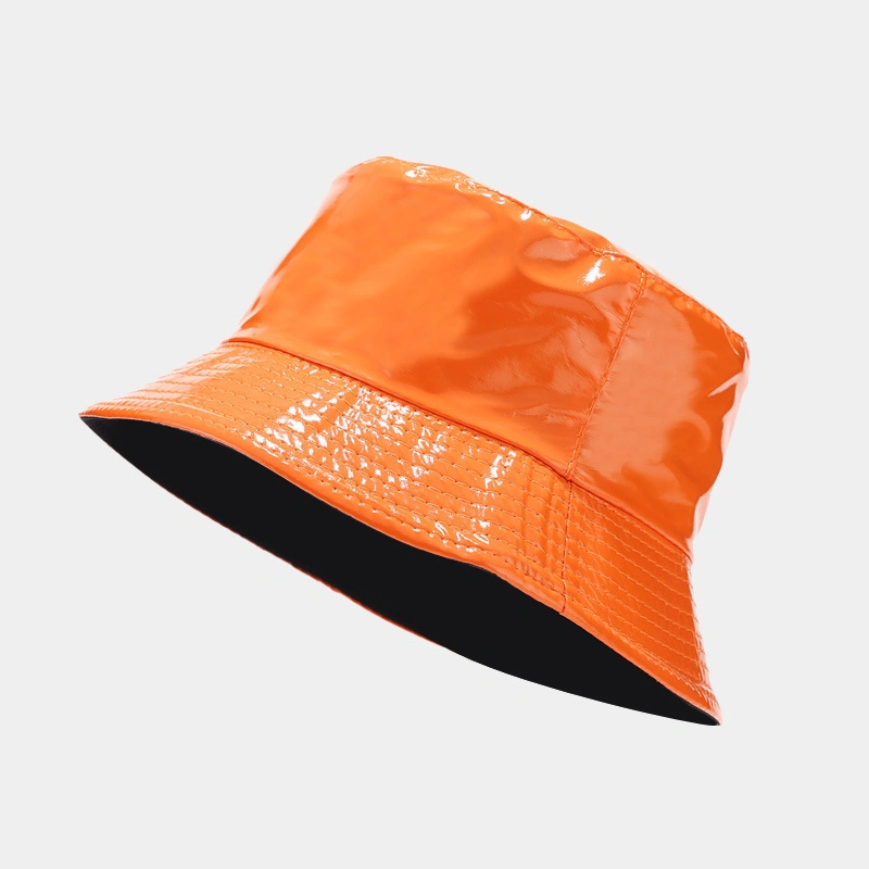 Wholesale Custom Fashion PU Leather Multicolor Unisex Large Brim Bucket Hat Fisherman Hat