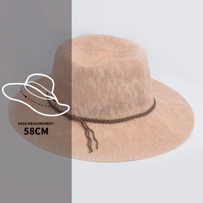 Natural Crochet Ladies Wide Brim Summer Sun Hat