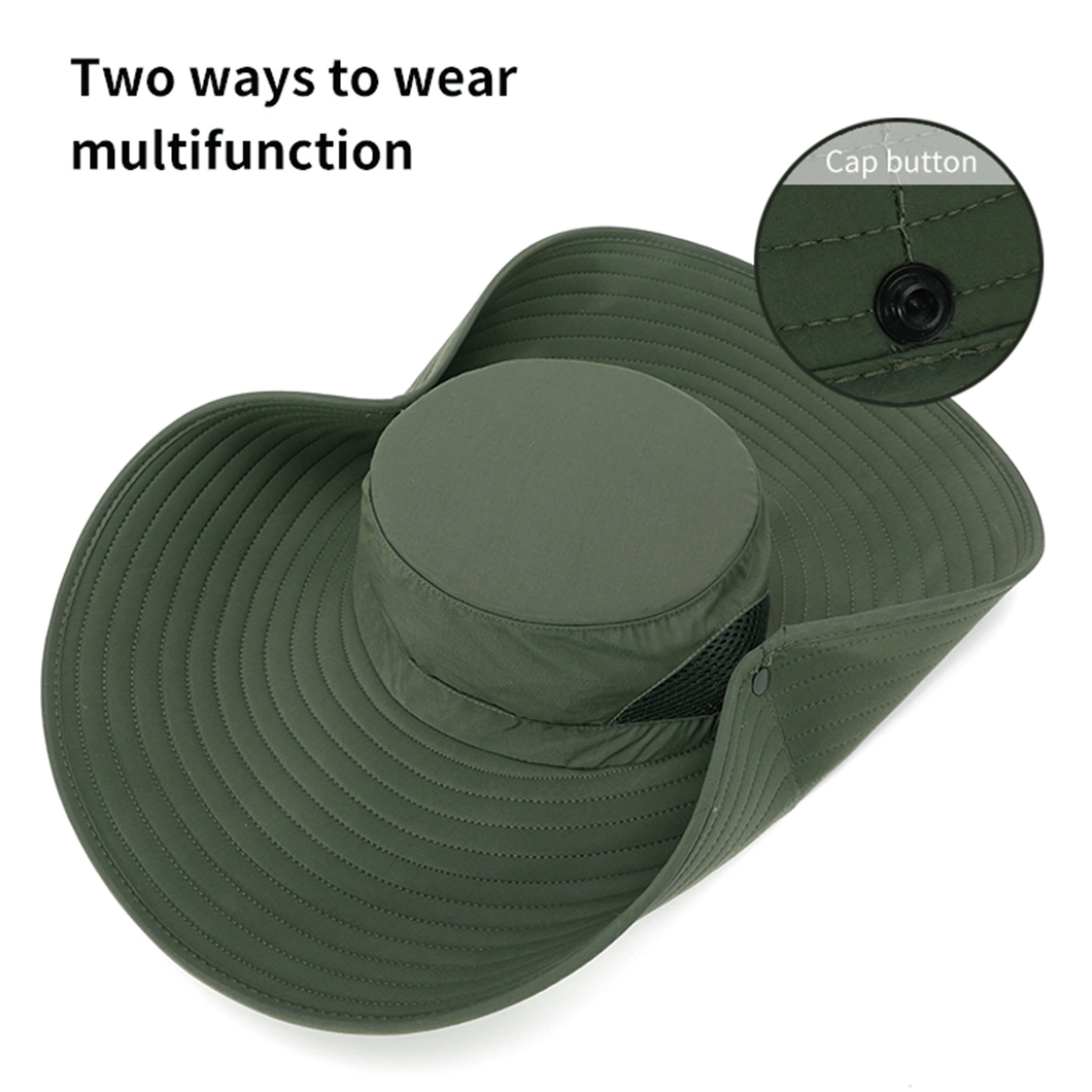 Summer Sun Hat Wide Brim 360 Degree Bask Preventing Waterproof Breathable Fishing Bucket Hat for Men