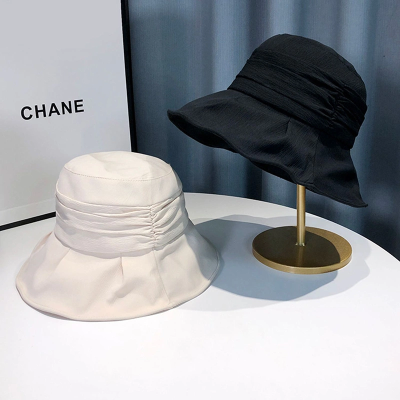 Wholesale Designer Fashion Leisure Cap Brim Sunhat White Black Lady&prime;s Bucket Hat
