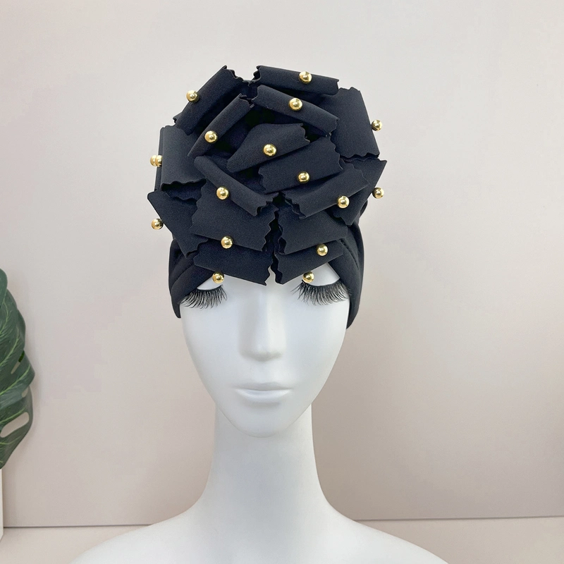 Flower Decor Head Wrap Hat Turban Cap
