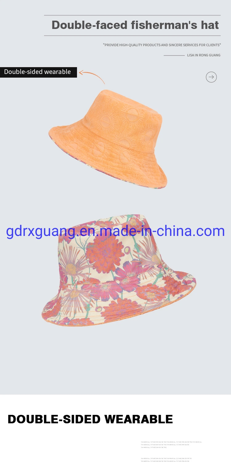 Fashion High Quality Custom Reversible Terry Towel Cloth Bucket Hat