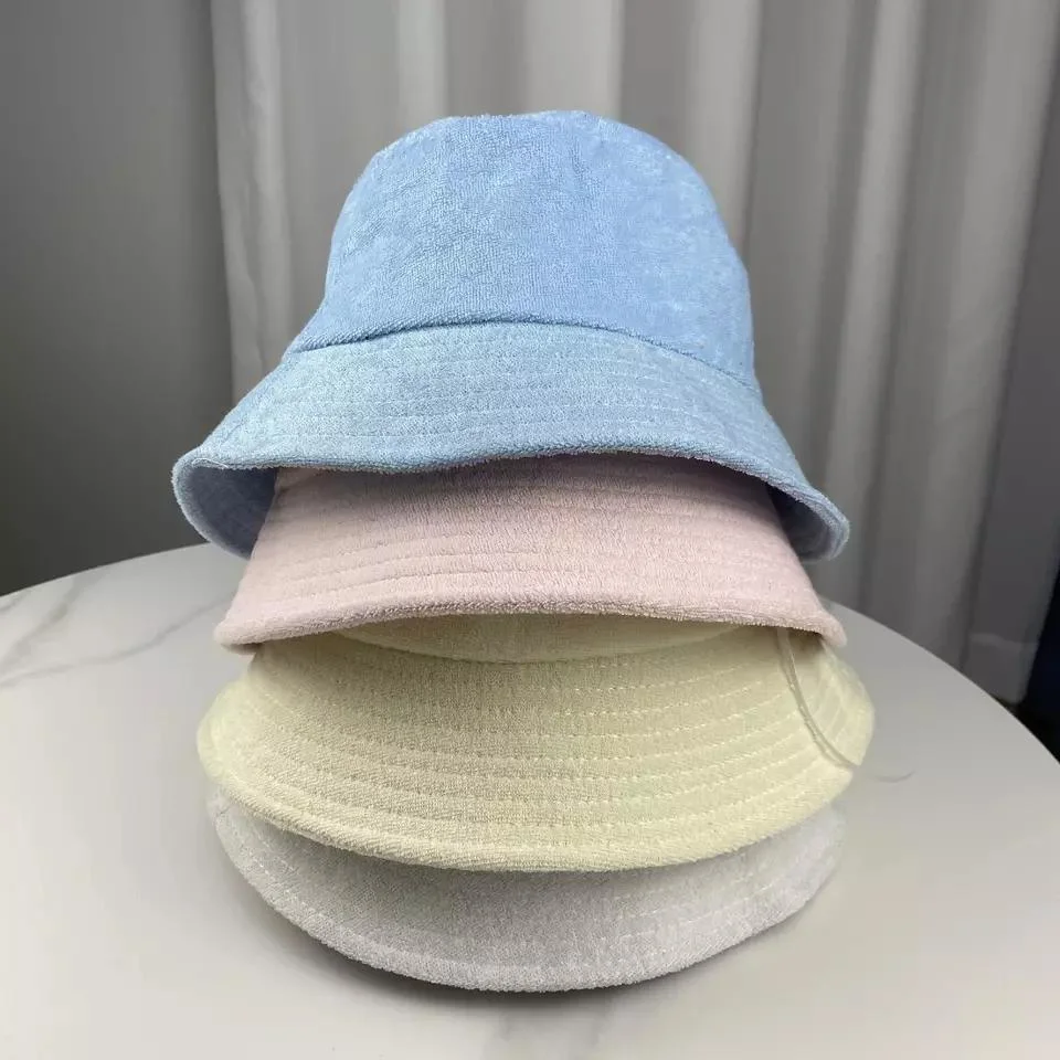 Hot Selling Cotton Terry Cloth Toweling Luxury Custom Unisex Wholesale Summer Bucket Hat