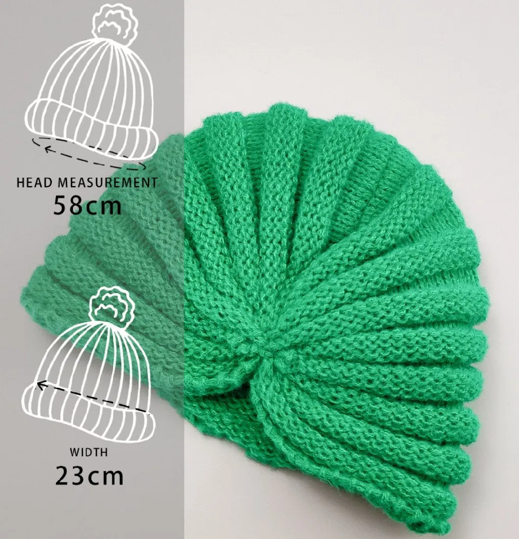 Wholesale Thick Turban Head Wrap Knitted Beanie Hats Muslim Hat