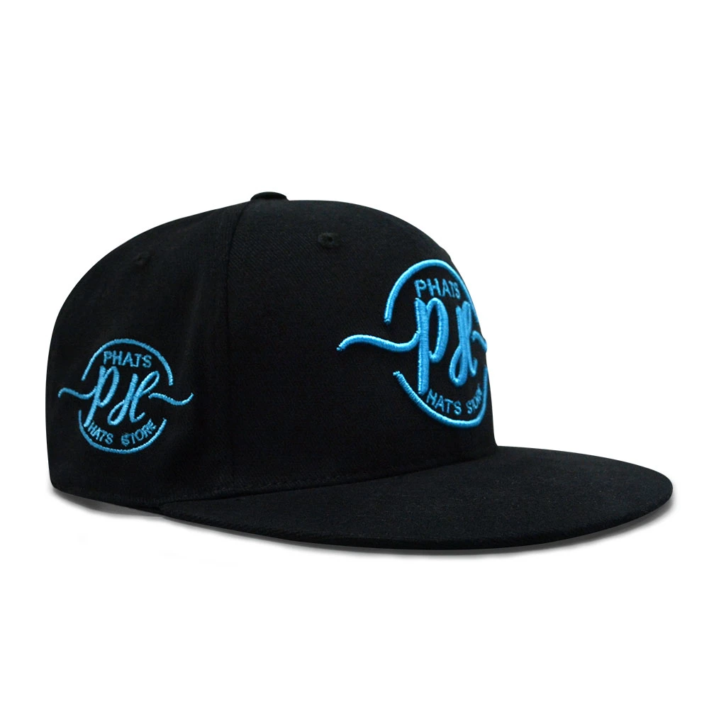 Acrylic Snapback Hat 6panel Flat Brim Baseball Caps with Custom Embroidered Logo