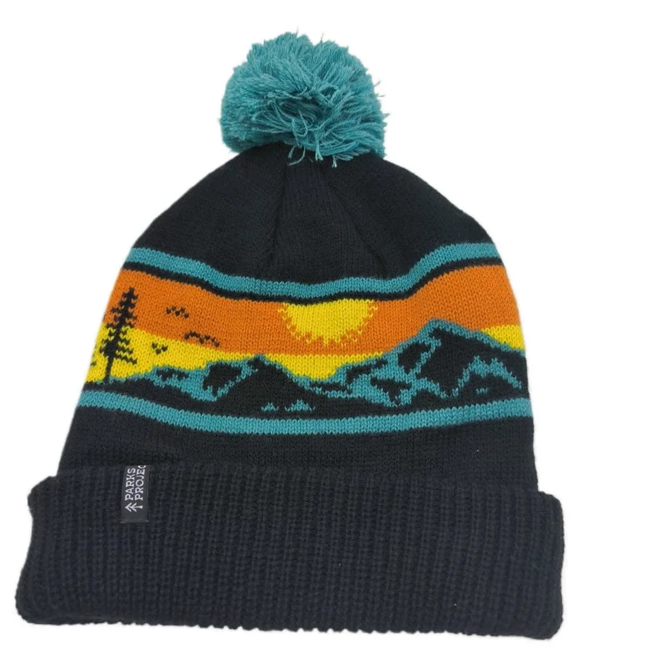 Custom OEM Acrylic Unisex Chunky Slouchy Comfortable Ski Sport Woman Warm Winter Knitted Beanies Hat with POM POM