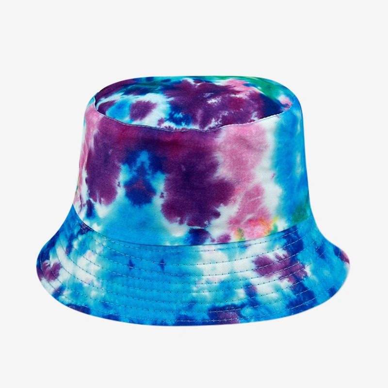 Hot Selling Custom Unisex Multi Color Tie Dye Reversible Cotton Bucket Hat