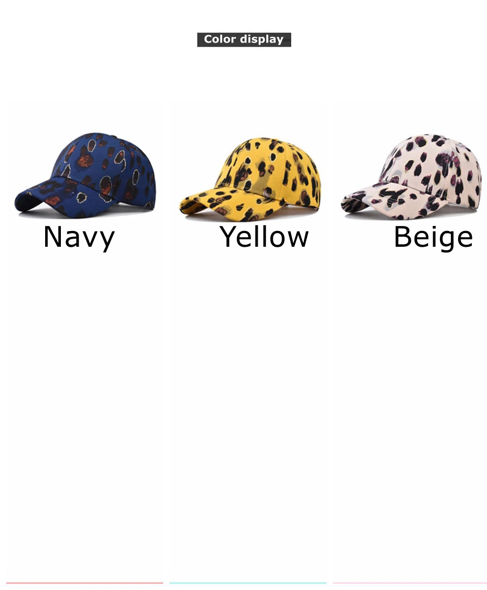 Fashion Structured Personalized Leopard Design Custom Baseball Hat