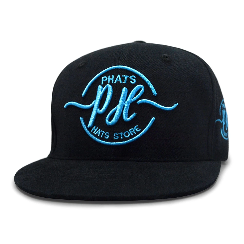 Acrylic Snapback Hat 6panel Flat Brim Baseball Caps with Custom Embroidered Logo