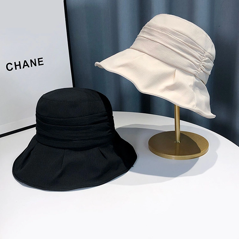 Wholesale Designer Fashion Leisure Cap Brim Sunhat White Black Lady&prime;s Bucket Hat