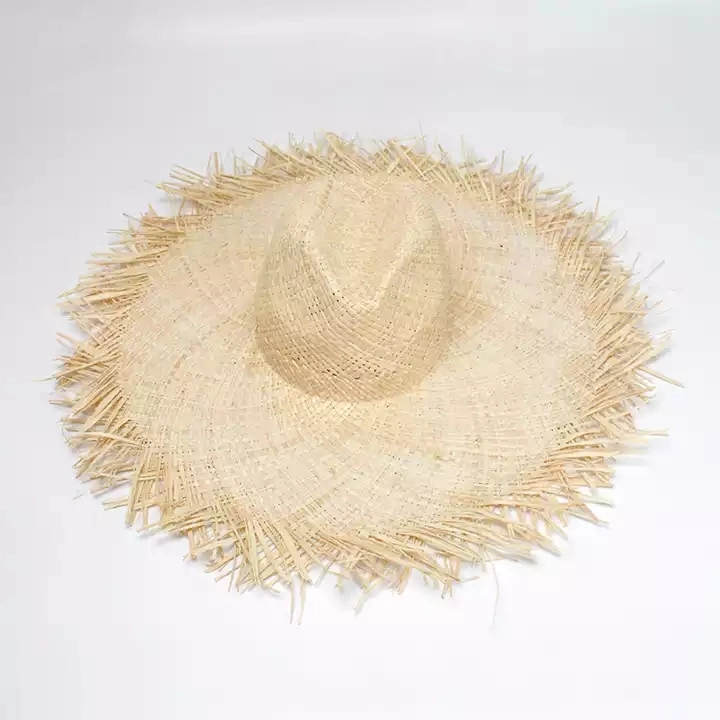 Women Hand Made Raffia Super Extra Large Wide Rough Brim Rough Straw Hat Summer Sun Beach Hat Sun Visor Cap Straw Hat