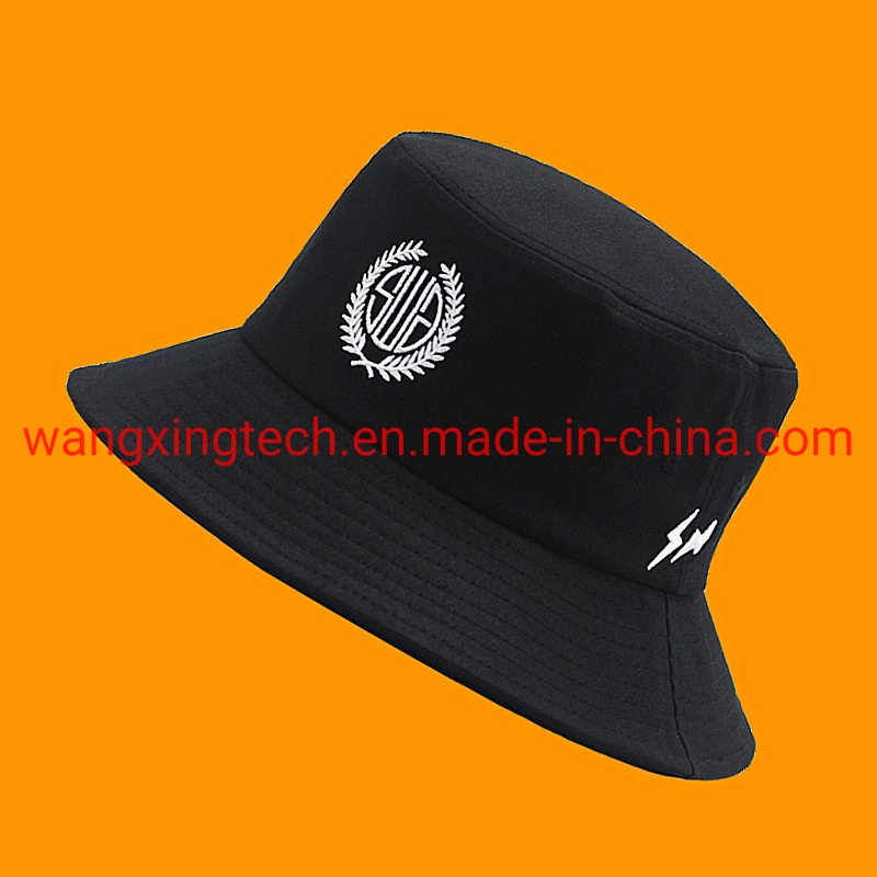 Cheap Black Fisherman Hat Men&prime;s Large Size Cap Ins Trend Lightning Embroidery Fashion Unisex Bucket Hat
