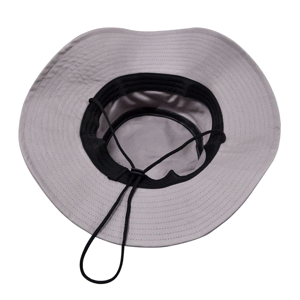 OEM Custom Patch Logo Quick Dry Fit Bucket Hat with String, Fashion Mens Fisherman Wide Brim Rope Safari Cap