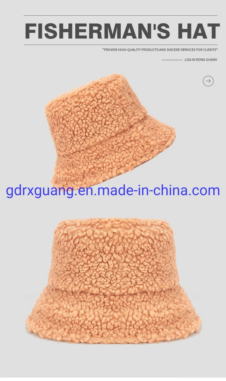 Wholesale Fleece Faux Fur Fuzzy Bucket Hats with Custom Logo