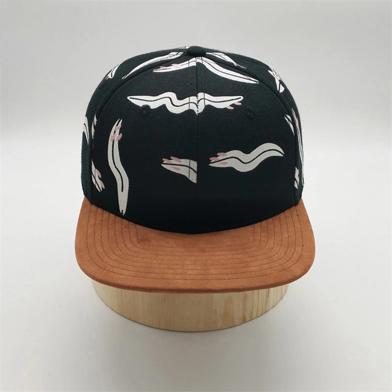 Design Your Own 6 Panel Suede Flat Bill Custom Printing Snapback Hats Sports Cap