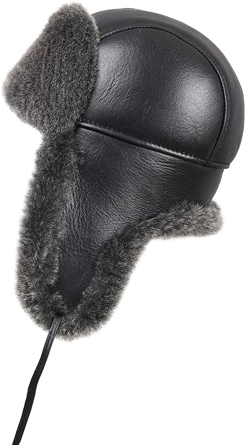 Wholesale Sheepskin Leather Aviator Russian Waterproof Warm Winter Warm Comfortable Fur Hat