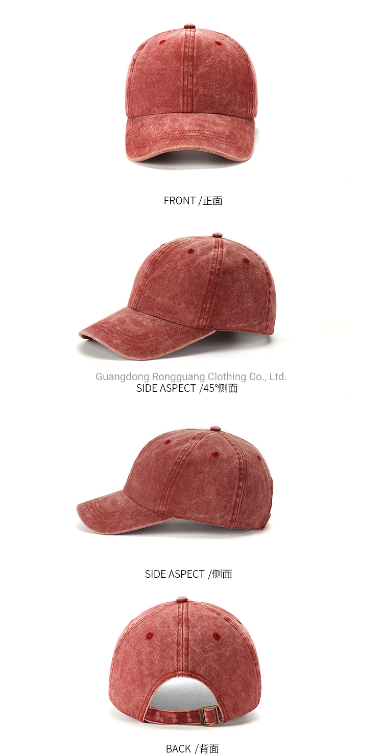 Colorful Wholesale Custom Cotton Fashion 6 Panel Cotton Washed Blank Sports Hats Baseball Hats Sun Hats