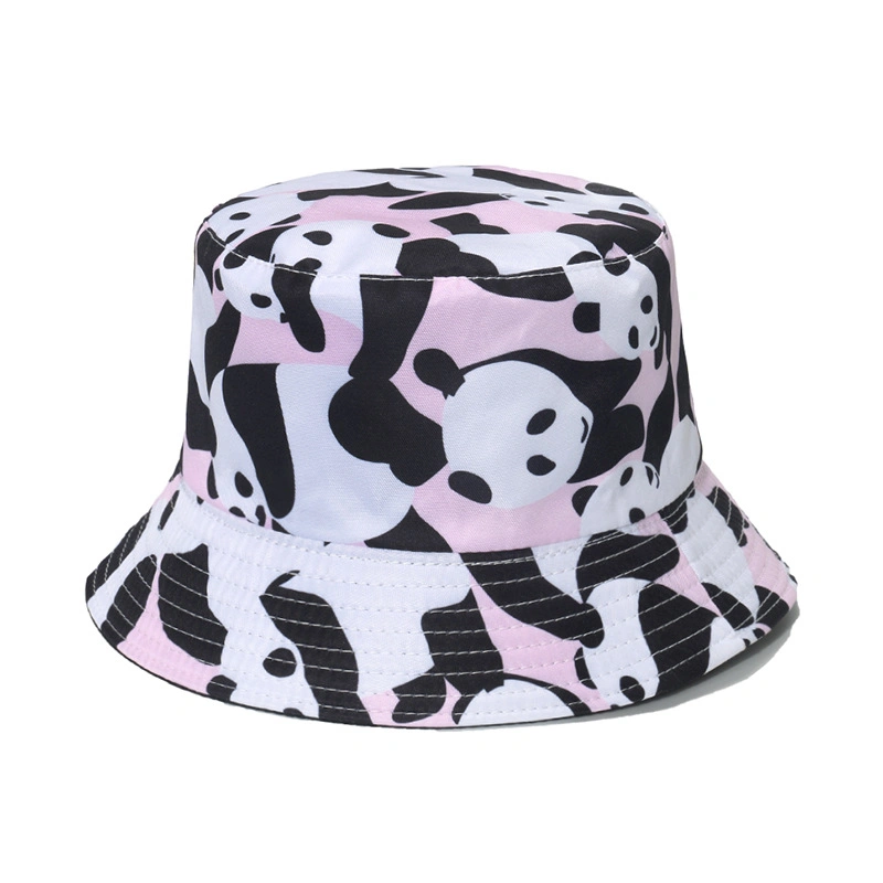 Multiple Panda Pattern Printing Bucket Hat Double-Sided Bucket Hat