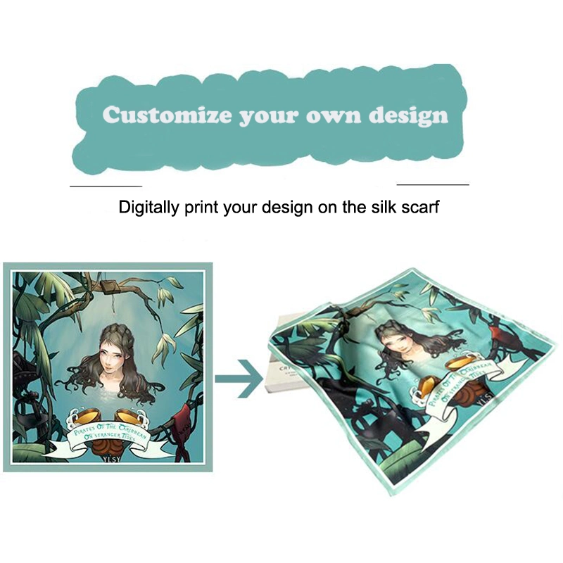 Professional Design Custom Print Silk Scarf Head Bandana for Outdoor Activities