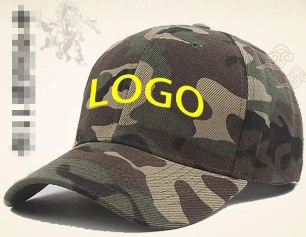 Military Camo Hats Adjustable Sunshade Caps Custom Patch Embroidery Baseball Cap for Men