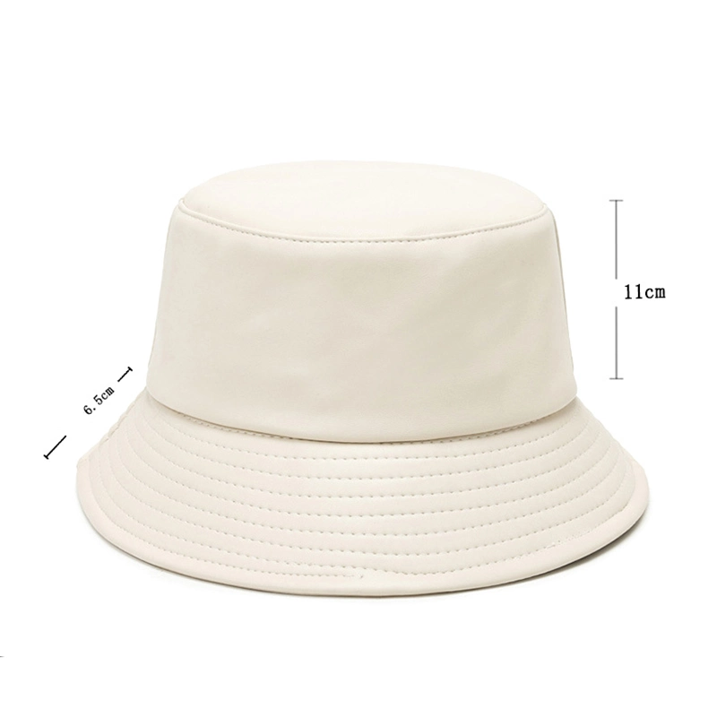 Hot Sale Fashion Reversible Bucket Hat PU Leather Rain Hat Waterproof Fishermen Hat