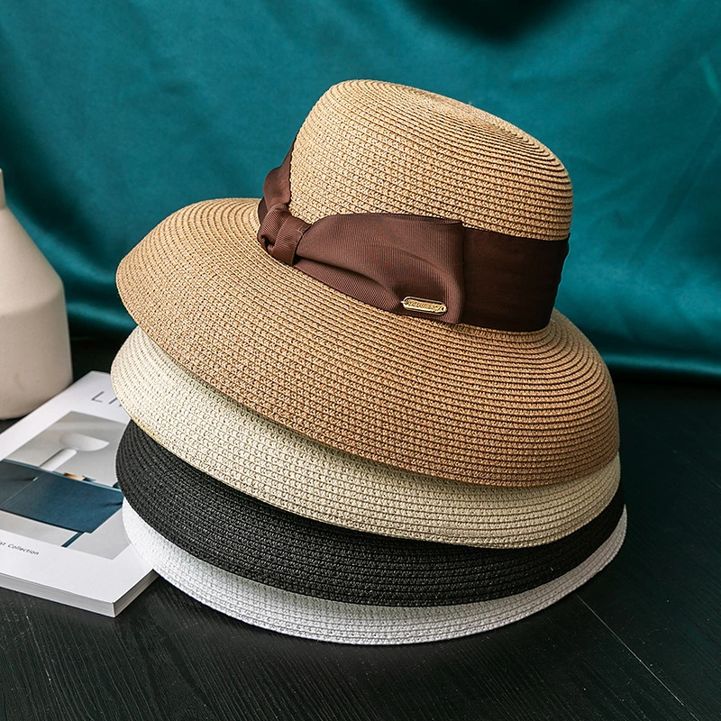 Women Lady Summer Fashion Knitted Wide-Brim Straw Wholesale Beach Hat