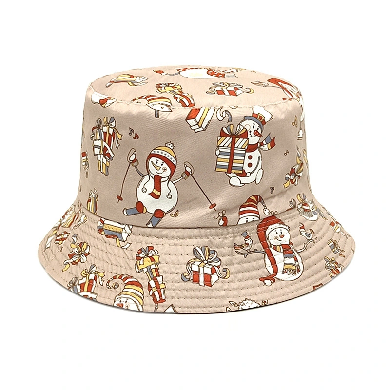 2023 New Arrival Custom Printing Christmas Pattern Cotton Bucket Hat