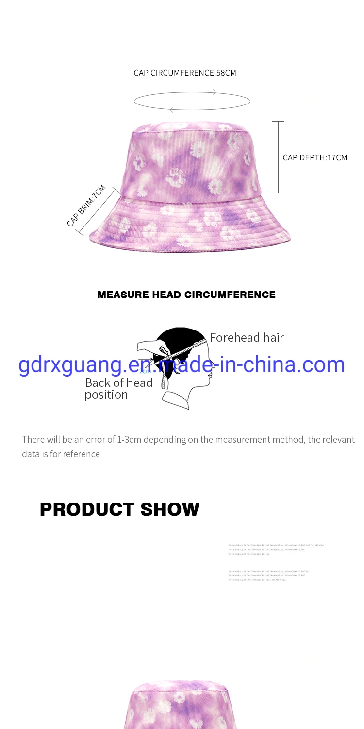 Fashion Design Custom High Quality Blank Tie Dye Corduroy Bucket Hats