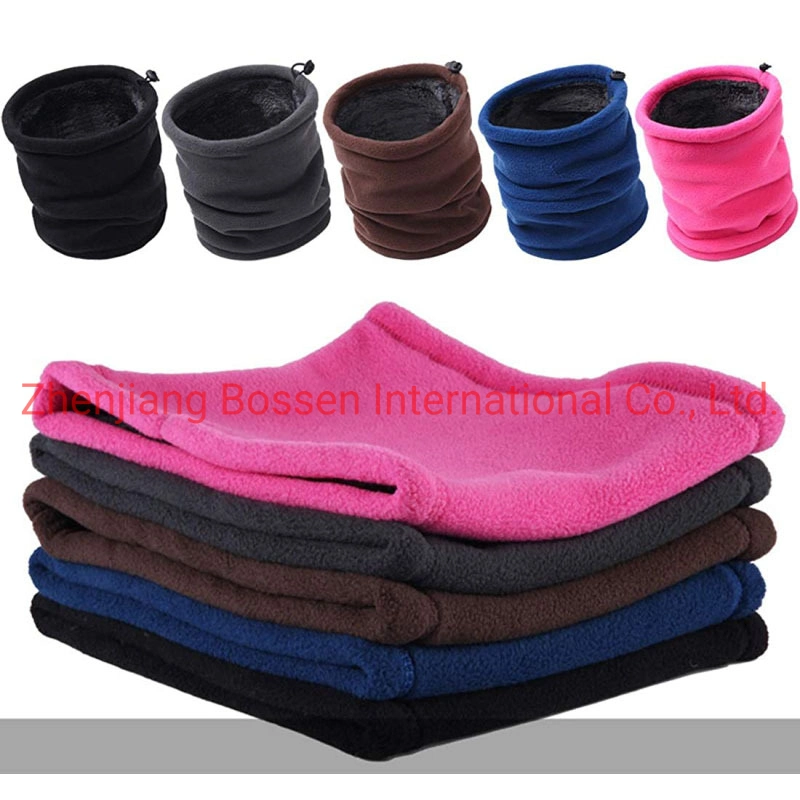 OEM Customized Logo Embroidered Navy Blue Warm Snowboard Winter Polar Fleece Tube Neck Warmer