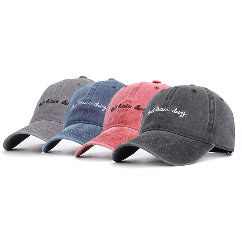 BSCI Audit Men&prime;s Plain 100% Cotton 6 Panel Washed Denim Baseball Caps and Hats