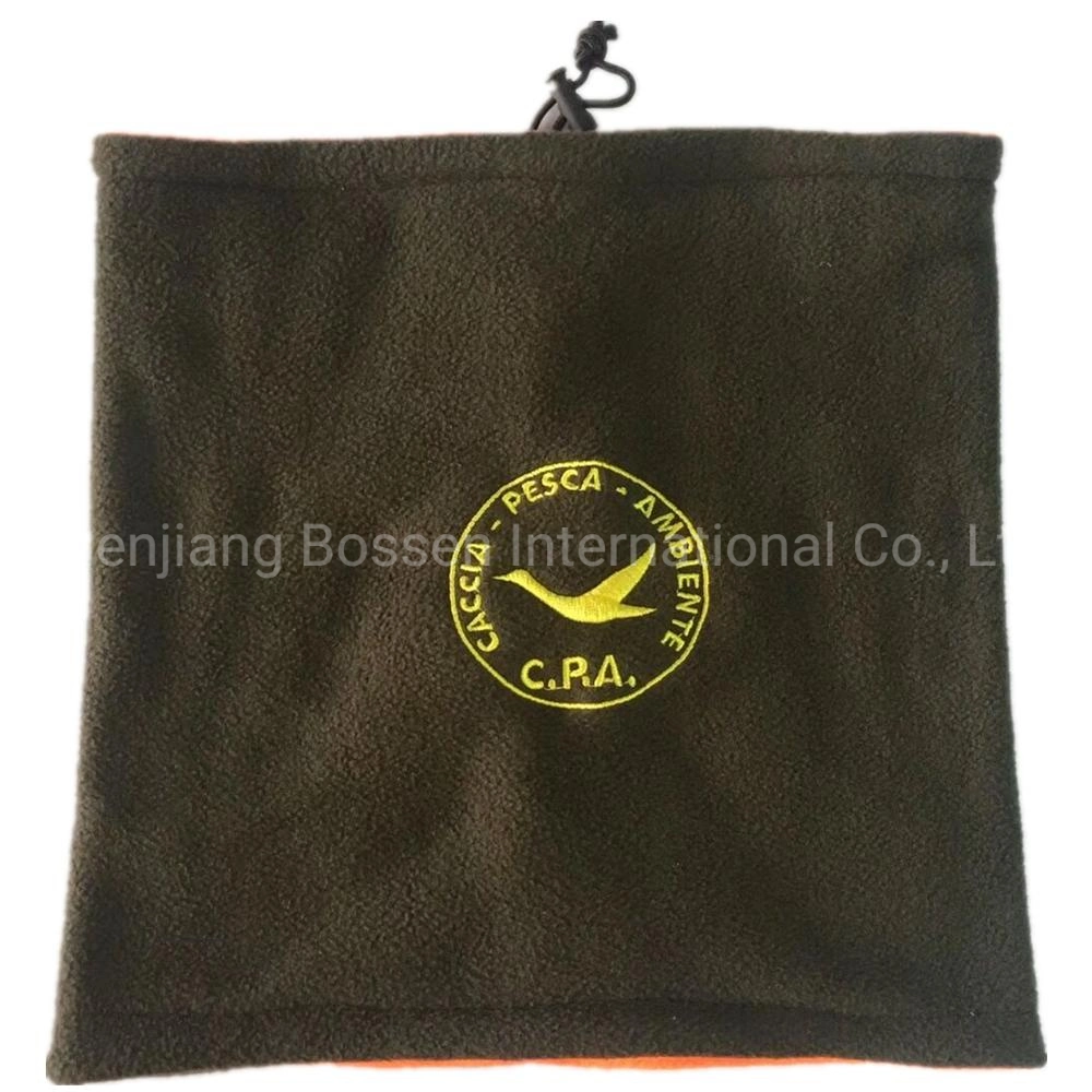 China Factory OEM Custom Logo Embroidered Winter Warm Brown Polar Fleece Hat Scarf Gloves Set