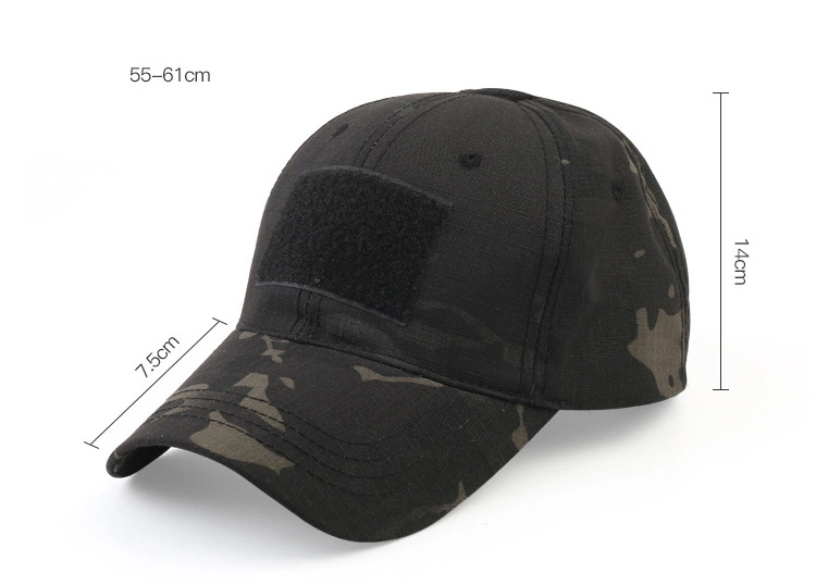 Baseball Cap Rip-Stop Tactical Military Hat Outdoor Print Men&prime;s Tactical Camouflage Sports Cap with Velcro