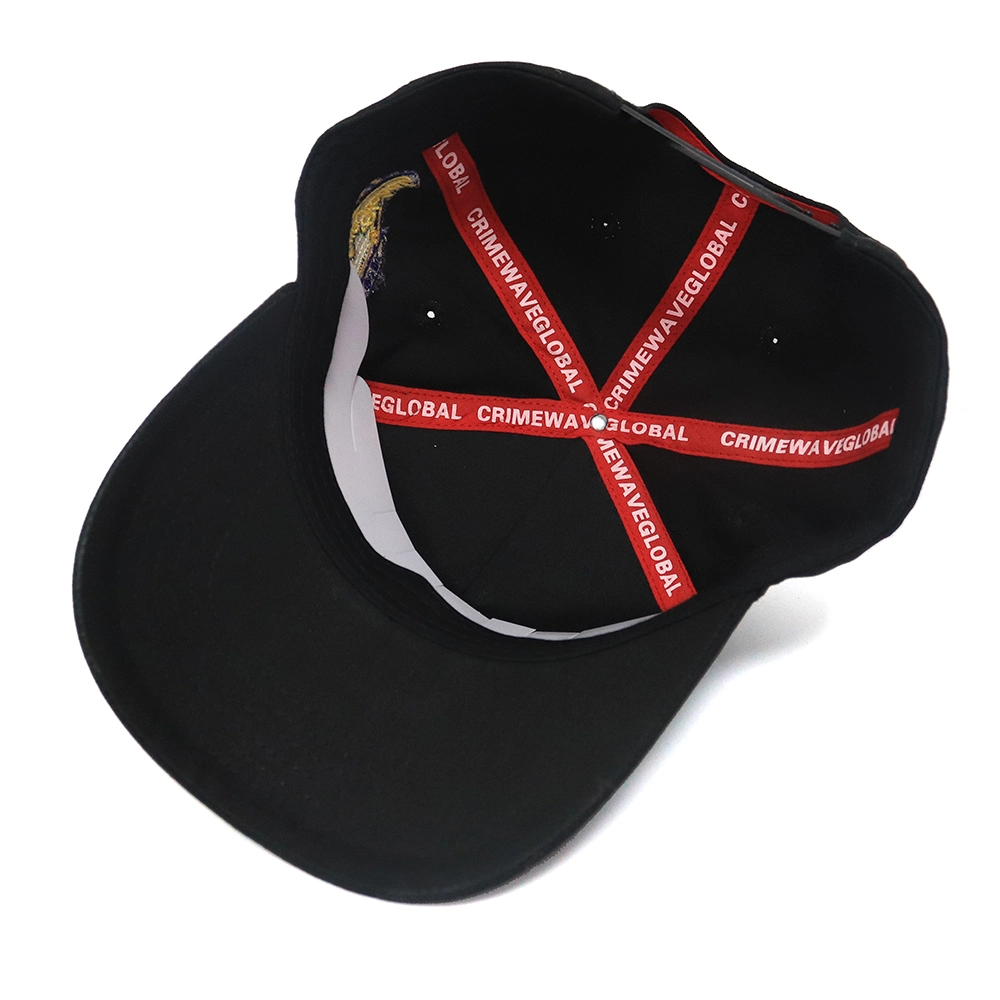 Own Logo Personalised Custom Flat Embroidery Plain Black Baseball Caps with Writing