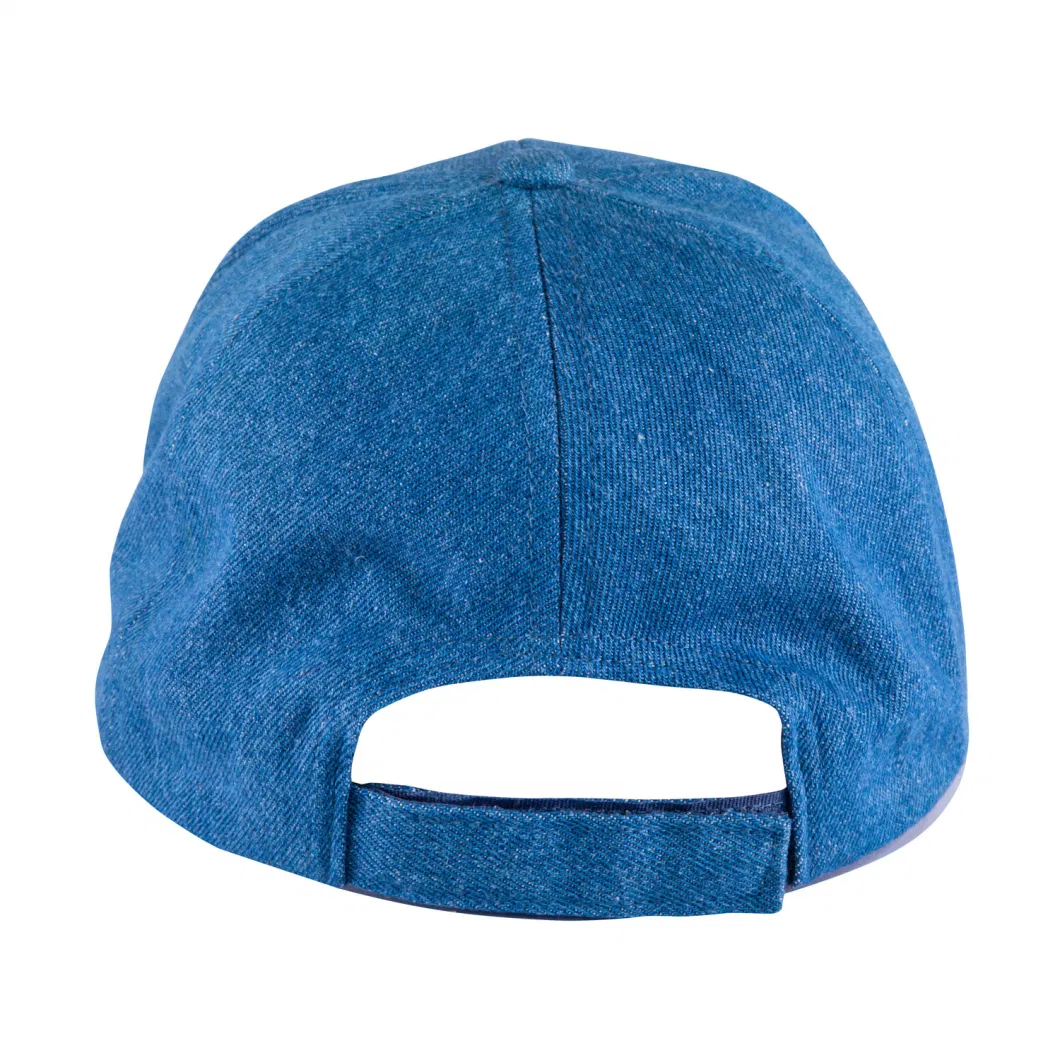 Denim Baseball Cap with Sequin Embroidery 6panel Kids Hat Sports Cap