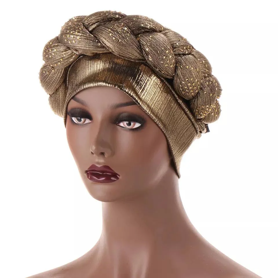 Turban Hats Women Muslim Beads Headscarf India Turban Hat for Women