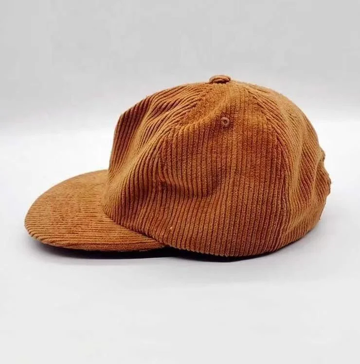 5 Panel Corduroy Cap Corduroy Field Trip Hat, 5 Panel Soft Unstructured Snapback Cap