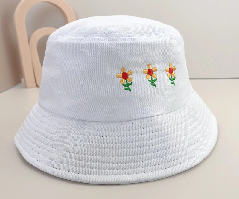 Leisure Flower Embroidery Bucket Hat