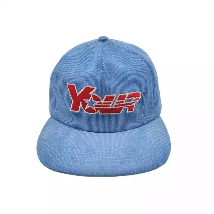 Wholesale Custom 5 Panel Corduroy Unstructured Embroidery Logo Snapback Cap