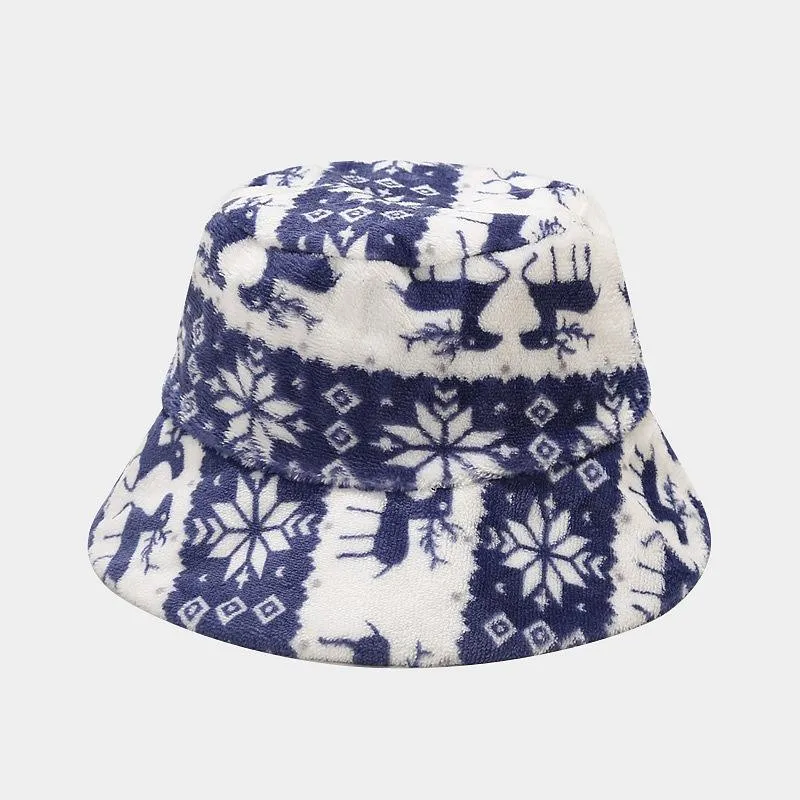 Bulk Customized Adult Christmas Deer Trees Printing Towel Terry Cloth Bucket Hat
