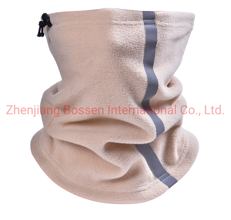 OEM Customized Logo Embroidery Fluorescent Polar Fleece Winter Tube Face Cover Reflective Stripe Snowboard Neck Warmer