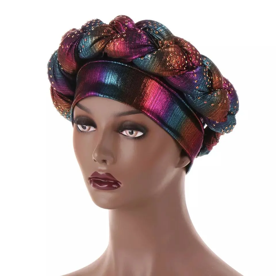 Turban Hats Women Muslim Beads Headscarf India Turban Hat for Women