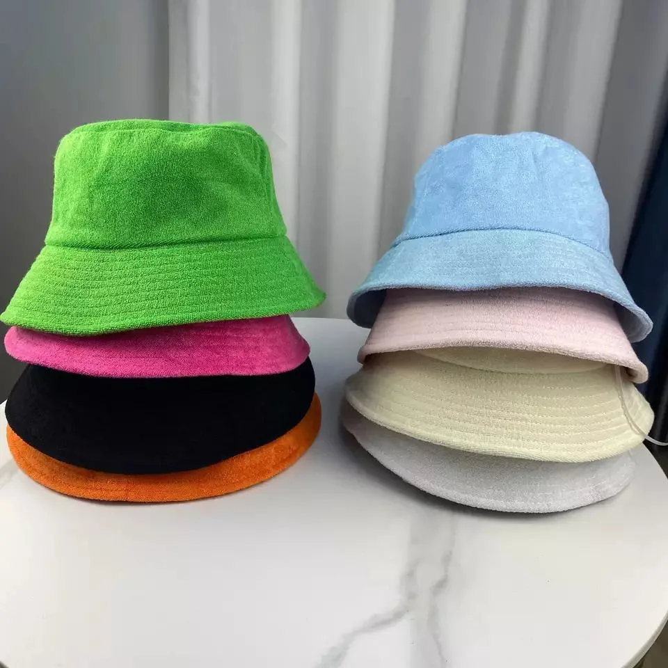 Hot Selling Cotton Terry Cloth Toweling Luxury Custom Unisex Wholesale Summer Bucket Hat
