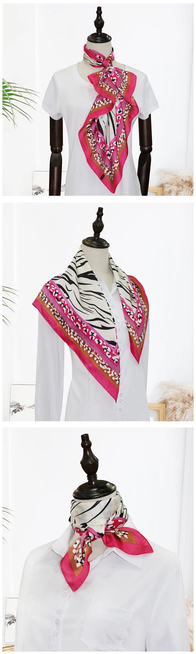 Women 2022 Spring Summer Neckerchif Scarves Fashion Design Lady Luxury Slap-up Bandanas Head Scarf for Ladies with Confortable Handfeel