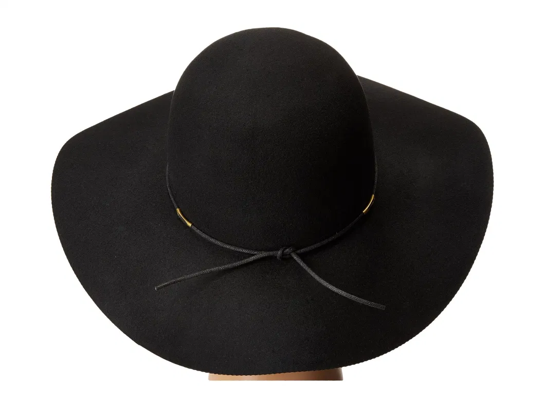Promotional Wax Cord Hatband Wide Floppy Brim Warm Comfortable Wool Hat for Women